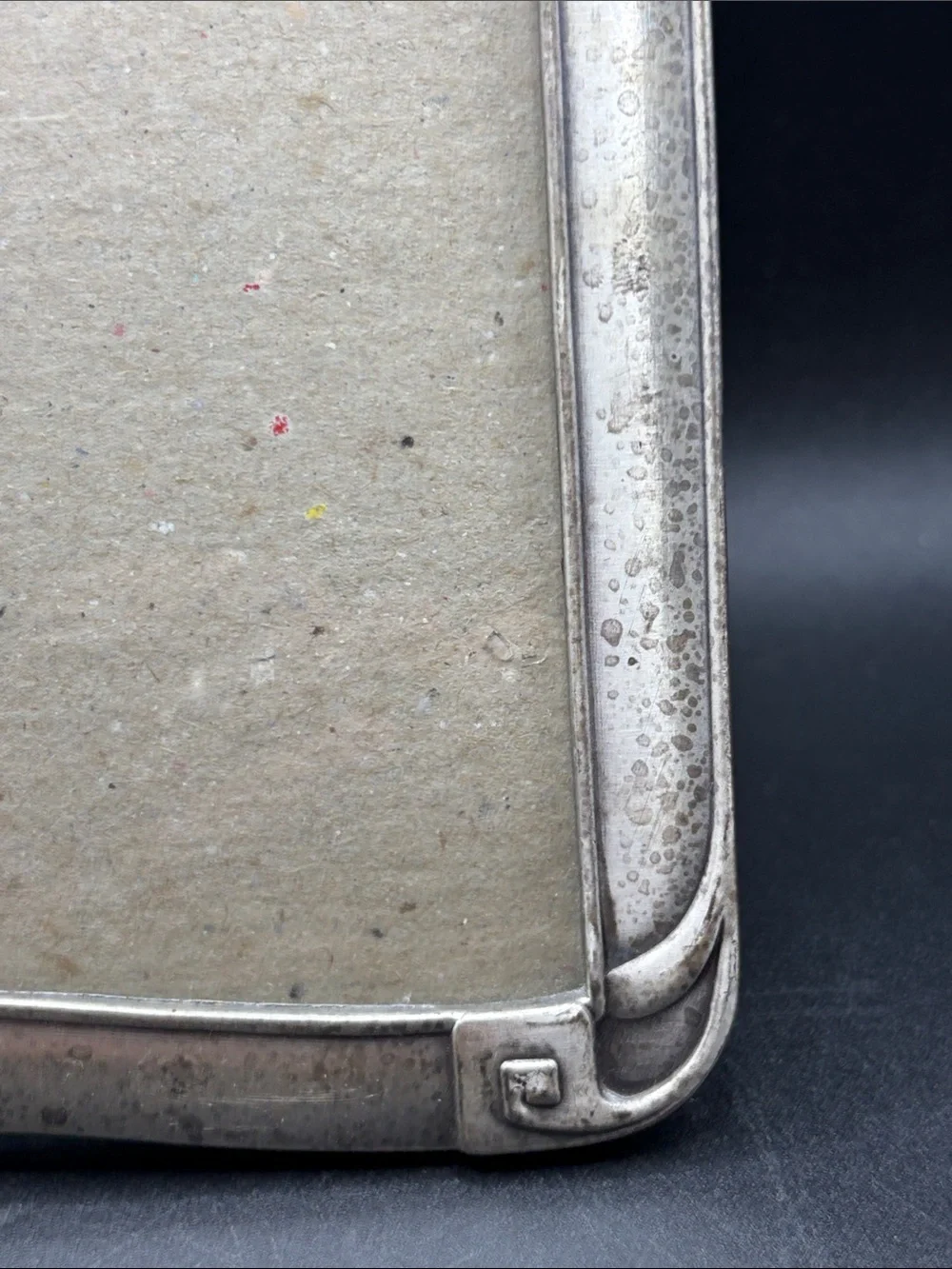 Vintage Art Deco Style Silver Tone Metal Picture Frame Photo Display